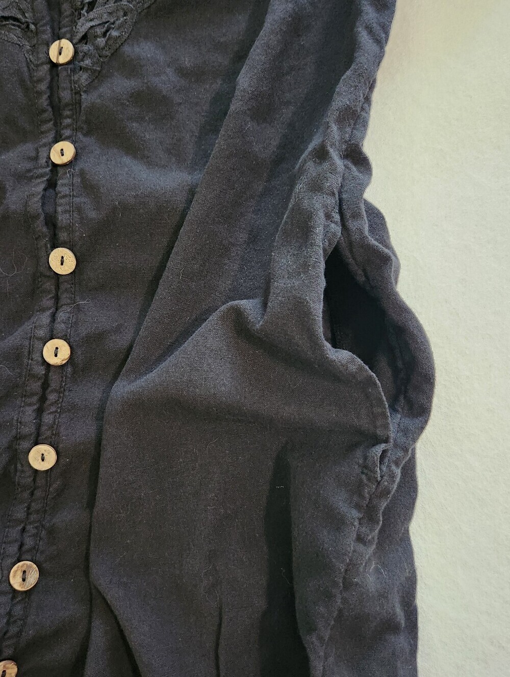 Free People Black Mini Dress with Button Front And Pockets Size Xsmall - Picture 9 of 9